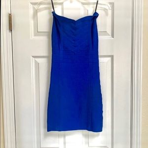 Cobalt Blue Bandage Dress- Strapless, worn once!!